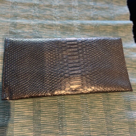 Pewter Envelope Python Stamped Evening Bag - Picture 3 of 7
